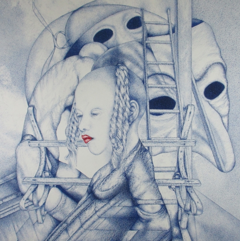 Death in Venice, Oil Pastel, 100x100cm, 2020, Joey Schmidt-Muller